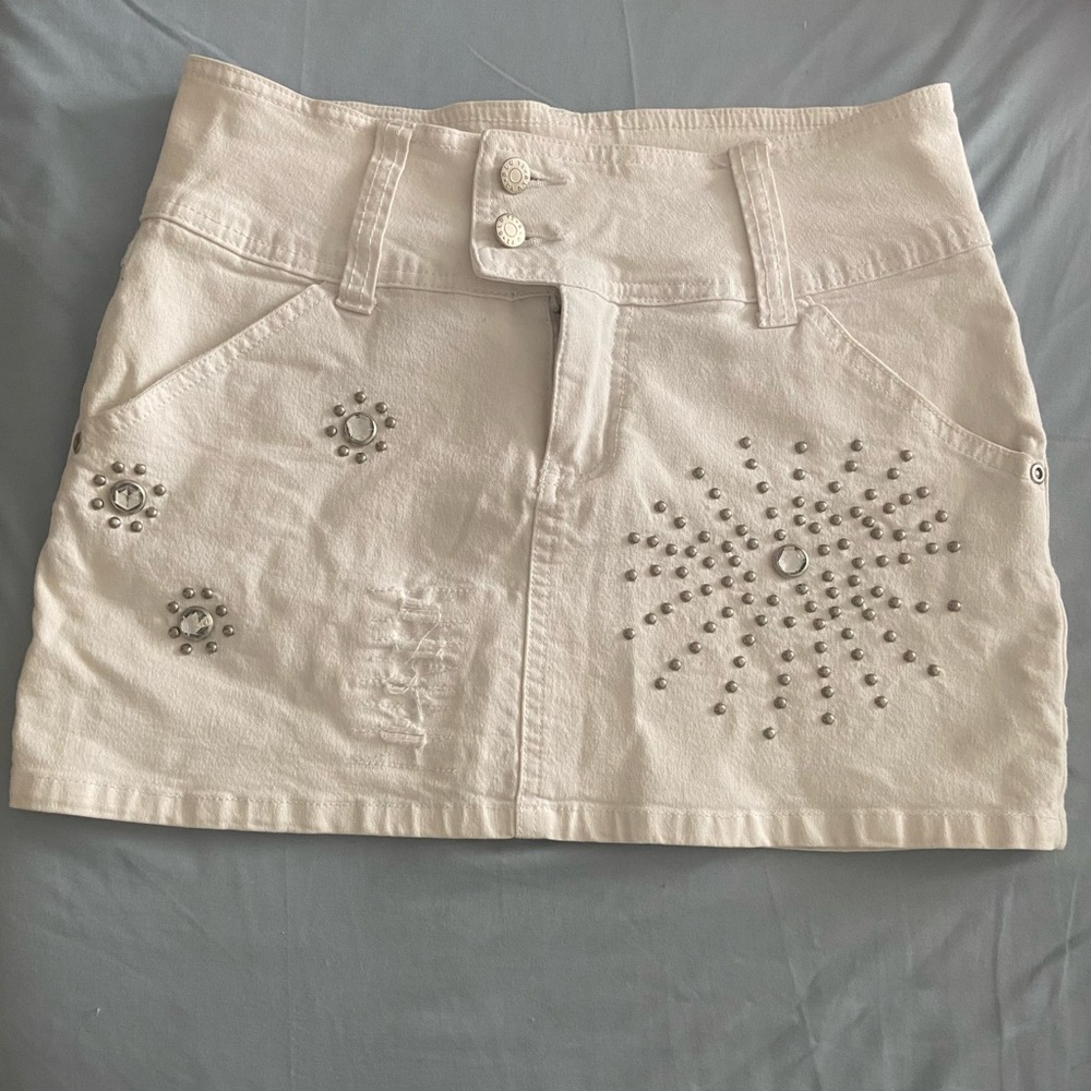 white y2k mini skirt - Picture 1 of 2